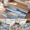 thumbnail image 5 of Blue Wooden Grain Bathroom Mats 2x3 FT, Non Slip Small Kitchen Mat, Farmhouse Country Abstract Art Washable Soft Backed Front Door Throw Rugs Non-Shedding Indoor Outdoor Doormat for Entryway Sink, 5 of 8