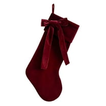 Bow Christmas Stockings, 18.9 inches Coquette Velvet Christmas Stocking Hanging Xmas Tree Decor for Fireplace Holiday Festival Party Ornament
