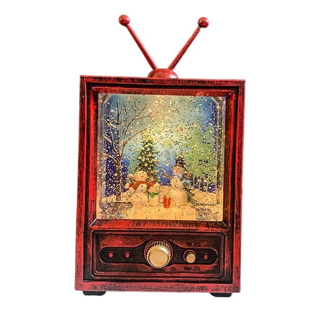 simhoa Creative Christmas Music Box Lantern Music Box Glittering Snowing Christmas Tree Snowman Adjustable