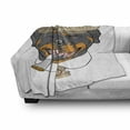 thumbnail image 3 of Rottweiler Soft Flannel Fleece Blanket, Funny Gentleman Hipster Dog in a Brown Cap with a Tie and a Cigarette Portrait, Cozy Plush for Indoor and Outdoor Use, 50" x 70", Multicolor, by Ambesonne, 3 of 6