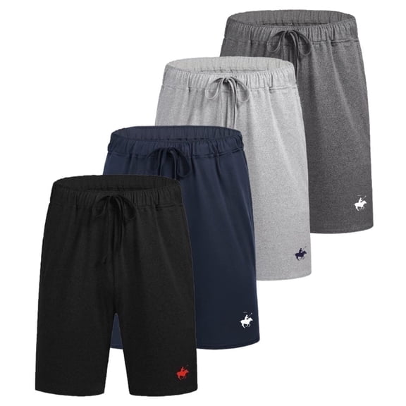 4-Pack: Men's Cotton Blend Lounge Shorts with Pockets