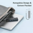 thumbnail image 5 of USB Hub, 4 Port Ultra Slim USB 3.0 Hub Datenhub,USB Verteiler mit Kabel,Kompatibel mit MacBook Air/Pro/Mini, PS4,Notebook PC, Laptop, USB Flash Drives, HDD, 5 of 6