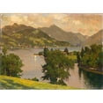 thumbnail image 2 of Otto Strützel 24x19 Black Ornate Framed Double Matted Museum Art Print Titled: View of the Tegernsee from the West, 2 of 5