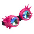 thumbnail image 3 of C.F.GOGGLE Rivet Kaleidoscope Rave Rainbow Crystal Lenses Steampunk Goggles, Black/ Copper/ Brass, 3 of 3