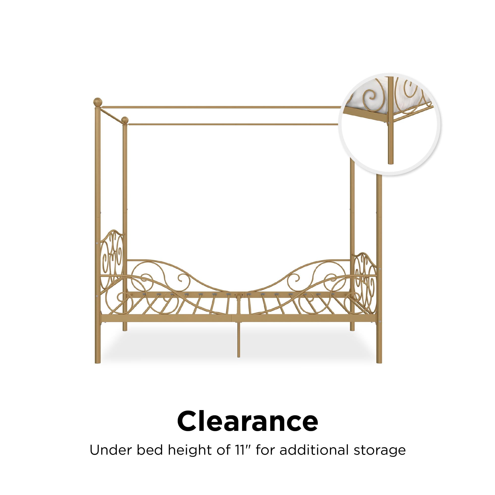 DHP Canopy Metal Bed, Twin, Gold