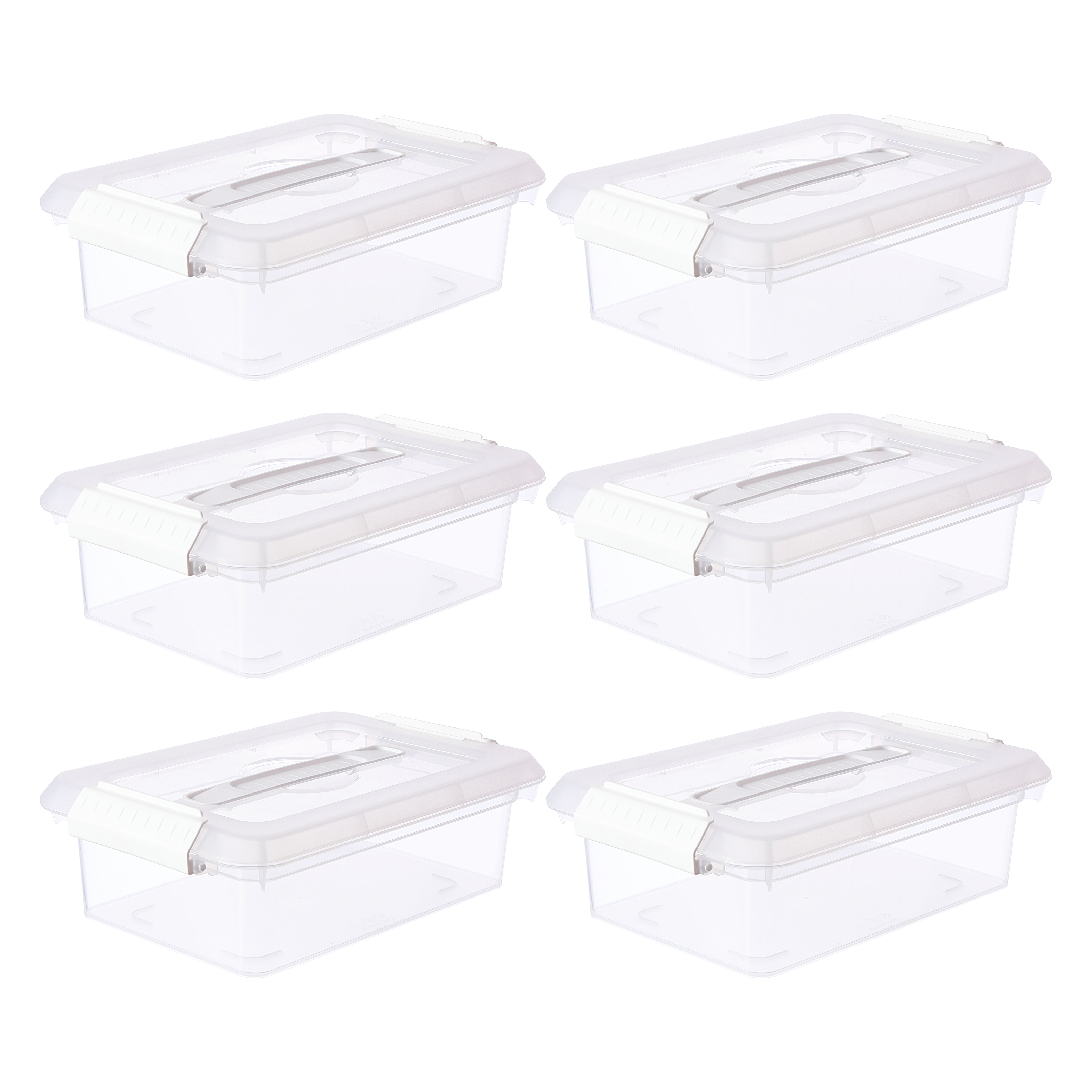 3.4 Qt. White Storage Bins with Lids by Simply Tidy – Plastic Organizer Containers for Crafts - Office & Home Storage - 6 Pack
