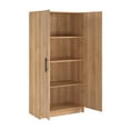 thumbnail image 4 of Prepac Elite Tall Garage Storage Cabinet & Pantry Storage Cabinet, 2-Door Freestanding Garage Cabinet with Adjustable Shelves, 16" D x 32" W x 65" H, Oak OES-3264, 4 of 10