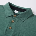 thumbnail image 6 of GuangCheng Mens Polo Shirts Classic Button Basic Long Sleeve Work Shirts Solid Cotton Tees Suit Dress Tops, 6 of 7
