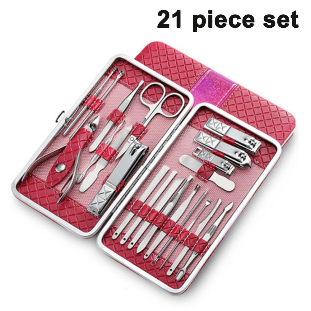 Xelparuc 21 Pcs Nail Clippers Pedicure Kit Stainless Steel Professional  Manicure Kit for Men/Women Nail Care Tools Personal Home Travel Care Kits  with 