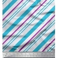 thumbnail image 1 of Soimoi Blue polyester Crepe Fabric Diagonal Stripe Decor Fabric Printed Yard 52 Inch Wide, 1 of 5