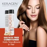 KERAGEN - Smoothing Conditioner with Keratin and Collagen for All Hair Types, Sulfate Free, 10 Oz - Moisturizes, Strengthens, Protects Color and Repair - Panthenol, Vitamins, and Jojoba Oil