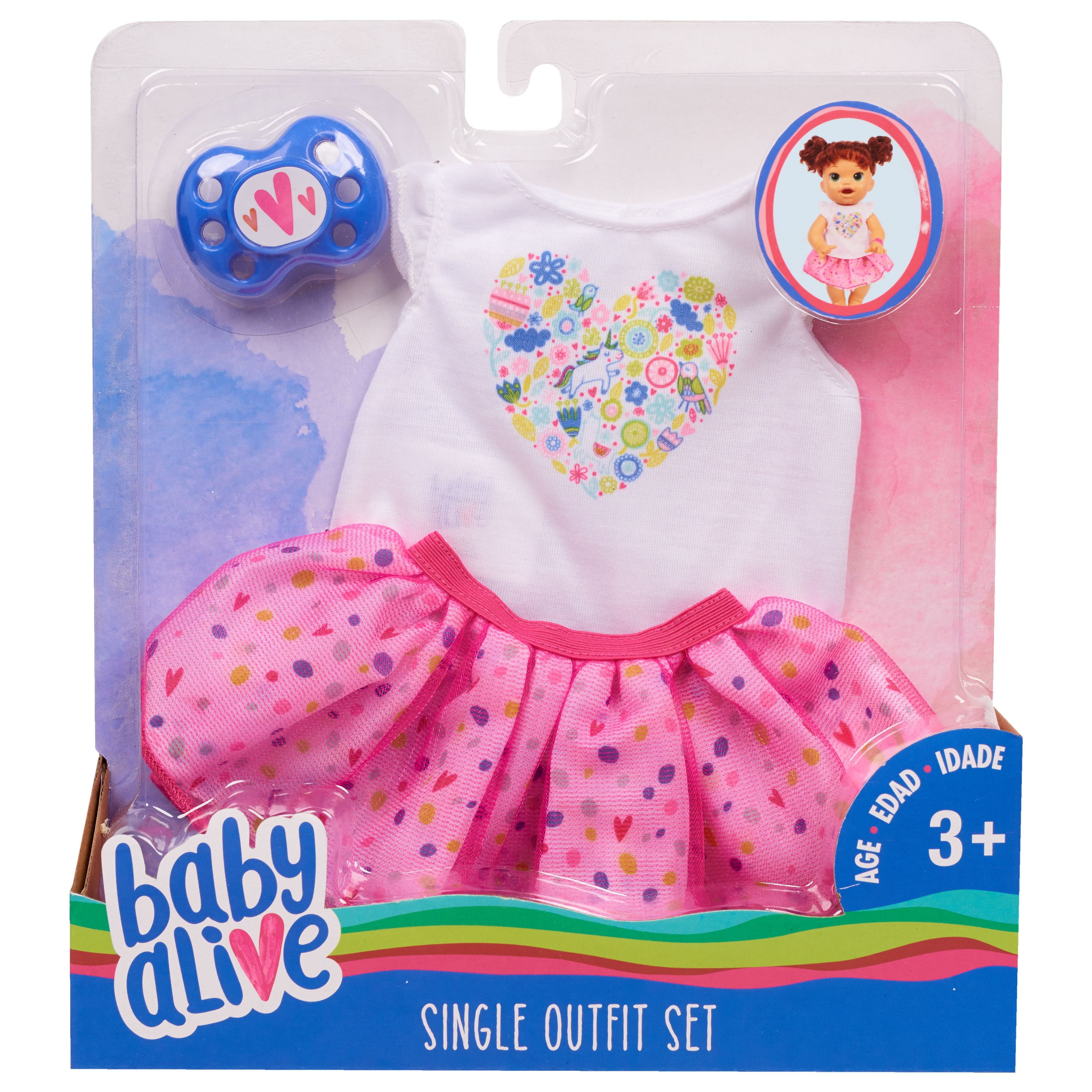 Baby Alive Single Outfit Set, White Tee & Pink Tutu, Ages 3 + Walmart