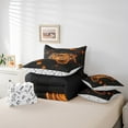 thumbnail image 4 of Gamer Comforter Set Twin Size,Gamepad Gaming Bedding Set Gamer Room Decor ,Geometric Video Game Bed In A Bag Neon Orange Black Square Grids 7 Piece Bed Set, 4 of 6