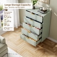 thumbnail image 5 of TROPOW 5 Drawer Dresser, Modern 6 Drawer Dresser for Bedroom with Gold Handle and Large Drawer, Wood Double Chest of Drawers and Storage Organizer for Living Room, Hallway, Entryway,Green, 5 of 8