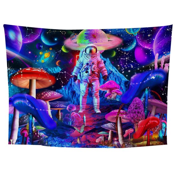 Tapiz de astronauta Wdftyju 145x130cm decoración del dormitorio