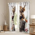 thumbnail image 3 of Manfei Floral Highland Cow Black Out Curtains for Boys Girls,Farmhouse Animal Curtains Pack of 2 (42x63 Each),Vintage Aesthetics Bedroom Curtains,Luxury Bedroom Decor, 3 of 6