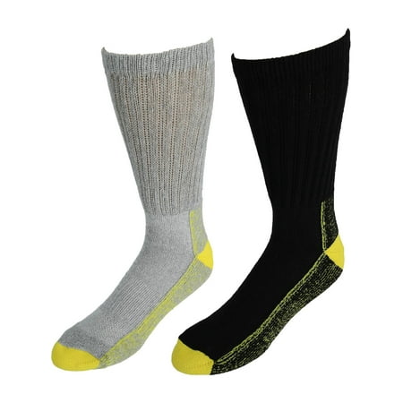 Size one size Men's Heavy Duty Work Socks (2 Pair Pack), Grey