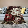 thumbnail image 2 of Shiartex Elegant Burgundy Floral Blanket Elegant Velvet Floral Soft Warm Throw Blankets Soft Flannel Throw Blanket for Couch Sofa Bed for Adults Kids Boys Teens Gift for Adults and Children, 2 of 6