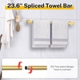 thumbnail image 2 of Brushed Gold Bathroom Hardware Set 5 Pieces Towel Bar Set Round Towel Holder Set for Bathroom,Upgraded Toilet Paper Holder with Shelf,Stainless Steel Wall Mounted 23.6 Inch, 2 of 7