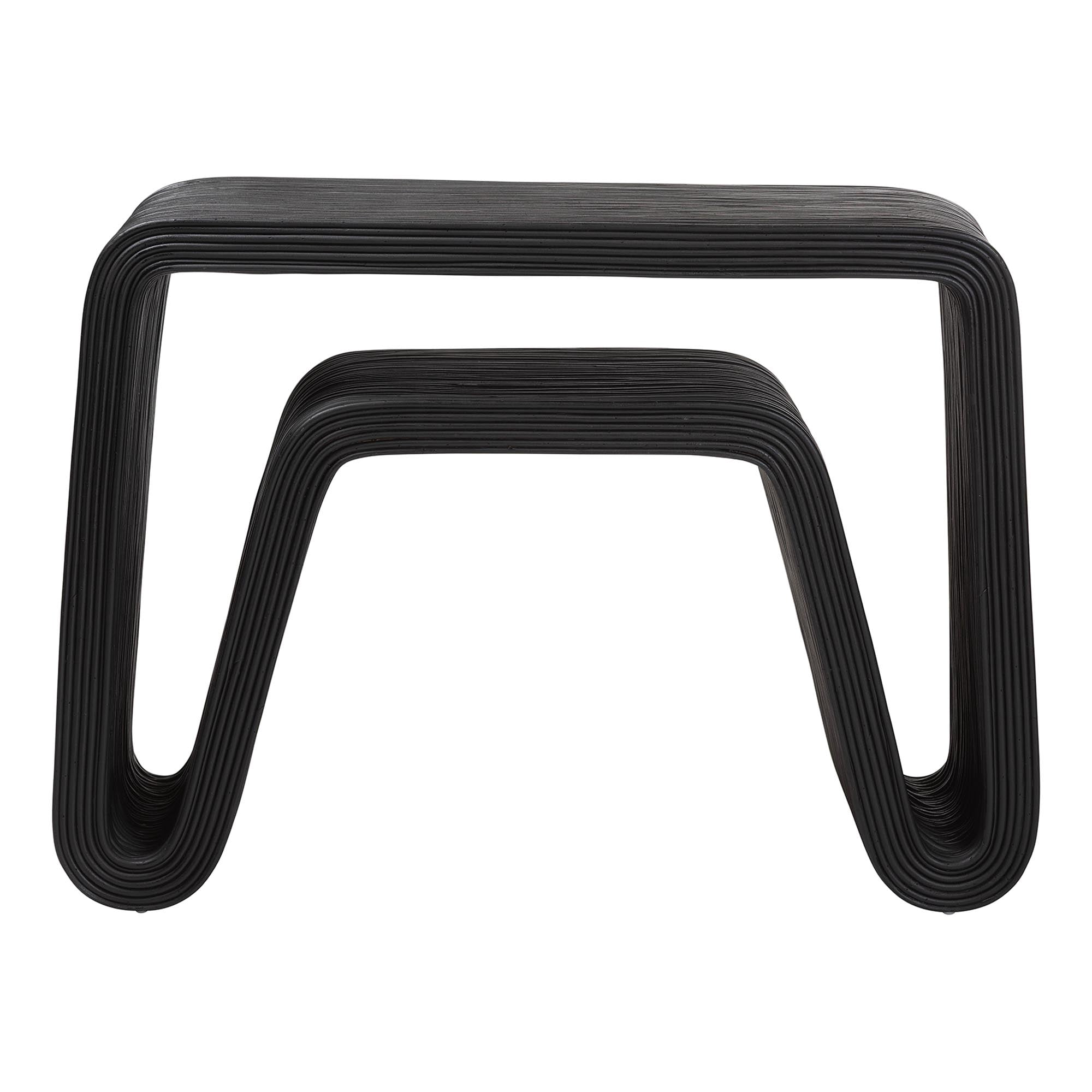 bali & pari Abebi Modern Console Table, Black