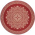 thumbnail image 5 of SAFAVIEH Outdoor LND183Q Linden Collection Red / Creme Rug, 5 of 10
