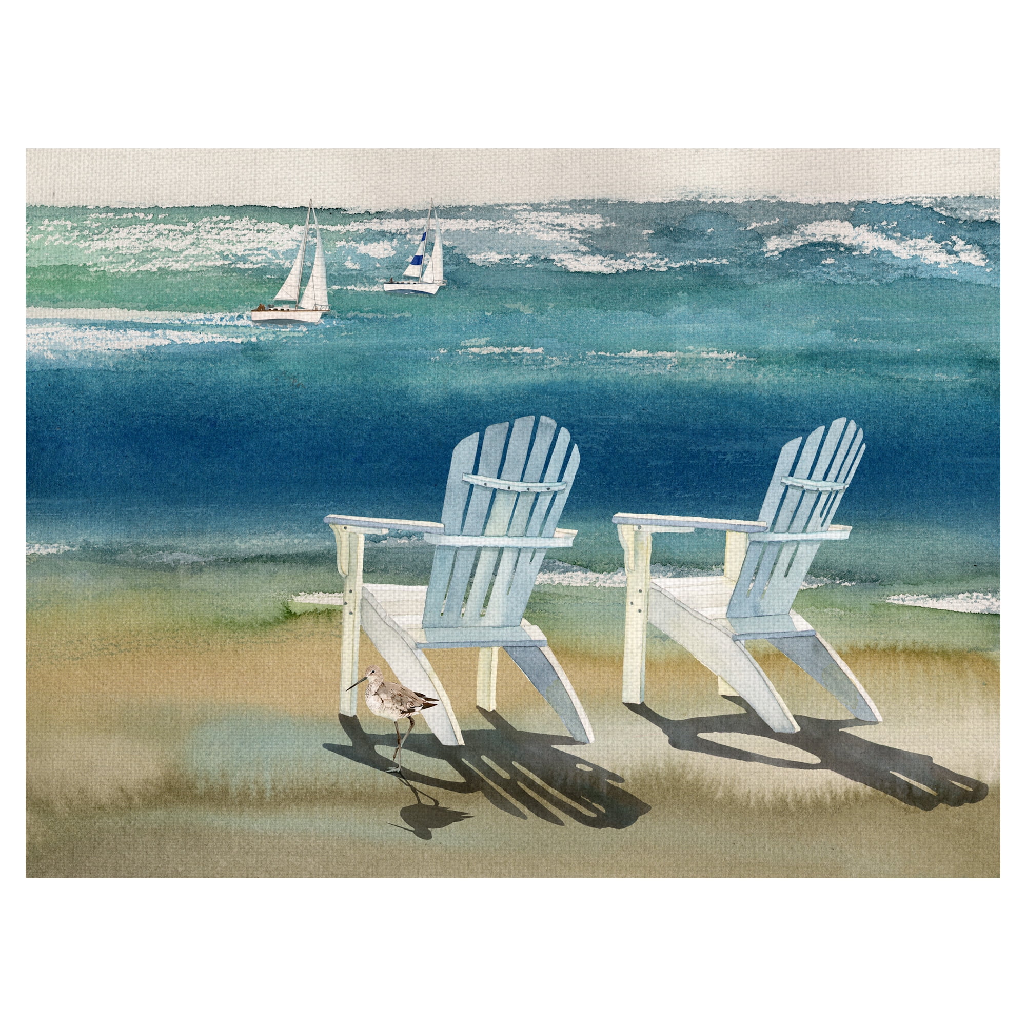 Masterpiece Art Gallery Adirondack Chairs at the Beach by Lynnea