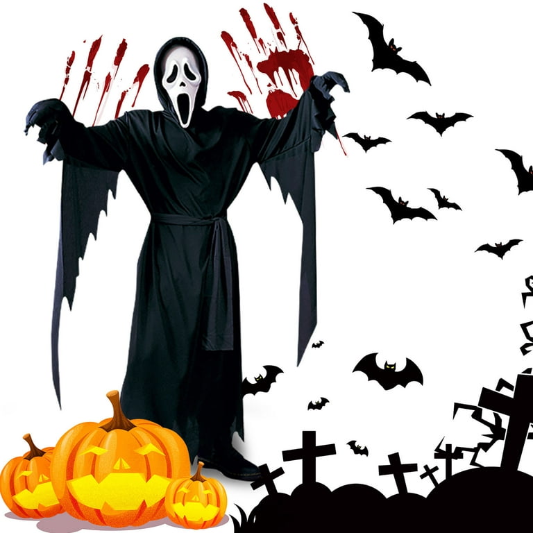 Ghost Face Scary Costume Scream Halloween Fancy Dress… - Gem