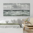 thumbnail image 3 of PixonSign Canvas Print Wall Art Set Storm Cloud Coastal Ocean Wave Beach Seascape Nature Wilderness Illustrations Modern Art Decorative Rustic Relax/Calm Colorful for Bedroom - 16"x24"x3, 3 of 5