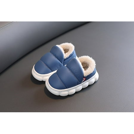 

DancePeanut Kids Girls Autumn Winter Soft Plush Lining Indoor Slippers Shoes Children Boys Cute Flat Slippers 14-20.5 Cm