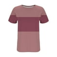 thumbnail image 6 of CHGBMOK Womens Color Block Short Sleeve Tops Casual Summer T-Shirt Crew Neck Tunic Tops Blouse, 6 of 8