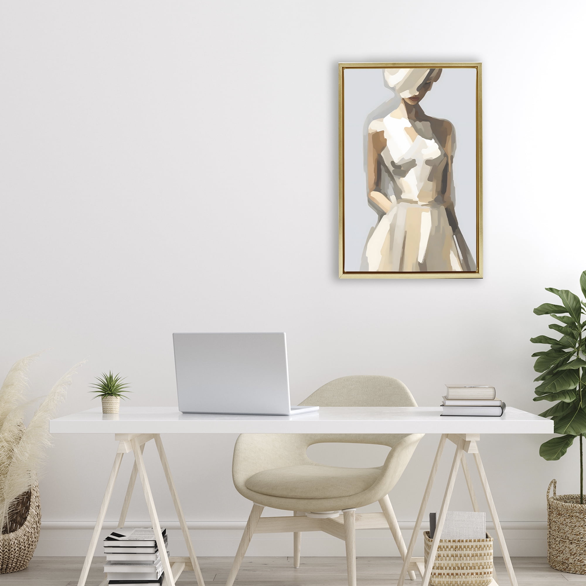 Stupell Industries Sophistication of the Muse Gold Framed Floater Canvas Wall Art, design by Creative Studio
