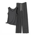 thumbnail image 2 of Xdegoge Pajama Sets for Women Scoop Neck Sleeveless Tank Top and Pants Casual Sleepwear Loungewear Loose Fit Striped Pattern Soft Lightweight Spring Summer, 2 of 5