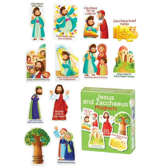 Zacchaeus And Jesus 4 x 3 inch Vinyl Set of Story Magnets