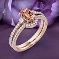 thumbnail image 3 of Minimalist 2.00 Carat Oval Cut Simplistic Morganite And Diamond Moissanite Engagement Ring, Classic Wedding Ring in 10k Solid Rose Gold, Gift For Her, Promise Ring, Anniversary Ring, 3 of 3