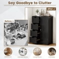 thumbnail image 6 of Gymax Bathroom Cabinet Floor Standing Storage Cabinet w/ 4 Drawers 1 Enclosed Cabinet Black, 6 of 6