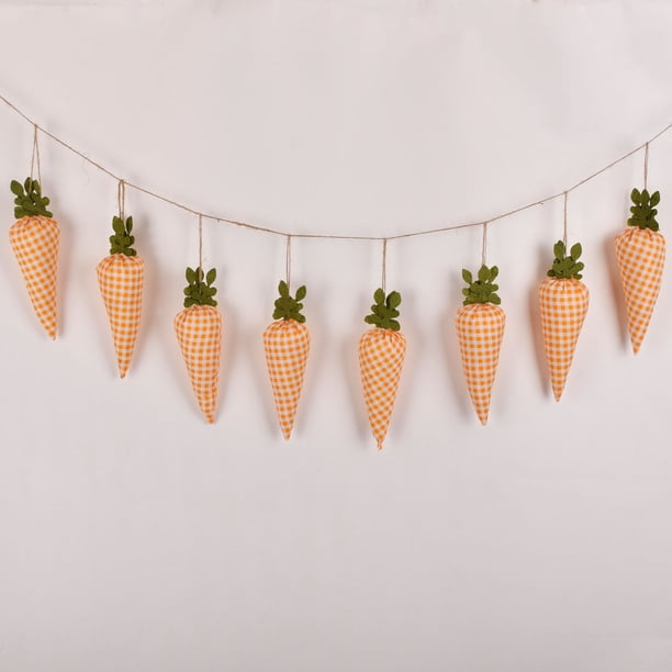 PIX-LINK 8 Uds. Adornos colgantes de zanahoria de Pascua, decoración de chimenea de vacaciones, colgantes de tela, regalos artesanales para interiores y exteriores PIX-LINK decoraciones y suministros de pascua