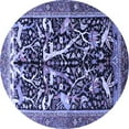 thumbnail image 1 of Ahgly Company Indoor Round Animal Blue Traditional Area Rugs, 8' Round, 1 of 4