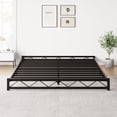 thumbnail image 2 of Eastvita 6-Inch Full Metal Platform Bed Frame with Wavy Pattern Mattress Foundation/Steel Slats Support/No Box Spring Needed/Easy Assembly/Black, 2 of 7