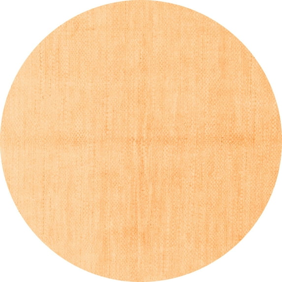 Ahgly Company Indoor Round Solid Orange Modern Area Rugs, 6' Round