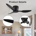 thumbnail image 2 of Miniyam 40" Ceiling Fan without Light, 3 Blades, with 6 Speeds, Reversible, DC Motor, Low Profile Ceiling Fan with Remote Control for Living Room Kitchen Bedroom, 2 of 7