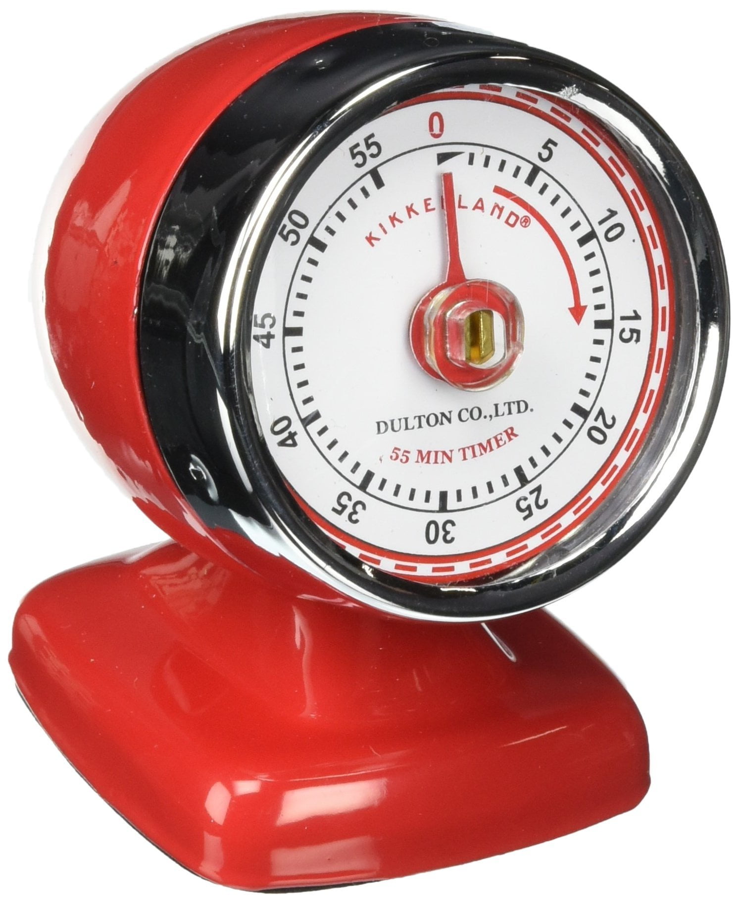 kikkerland vintage streamline kitchen timer, red