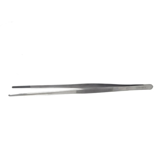 Food Tweezers Stainless Steel Straight Serrated Tips 14" Large Tongs for Cooking Grilling BBQ More