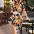 thumbnail image 3 of Balery fall Pumpkin Daisy Vestidos sueltos de manga corta para mujer, vestidos de verano 2025, vestidos casuales de corte A con vuelo., 3 of 6