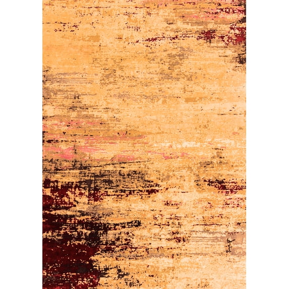 Ahgly Company Indoor Rectangle Oriental Orange Industrial Area Rugs, 2' x 4'