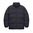 thumbnail image 3 of PNTUTB Fall Winter Men's Puffer Jacket Full Zip Stand Collar Coat Solid Color Quilted Casual Warm Comfort Trendy Outwear with Pockets, 3 of 7