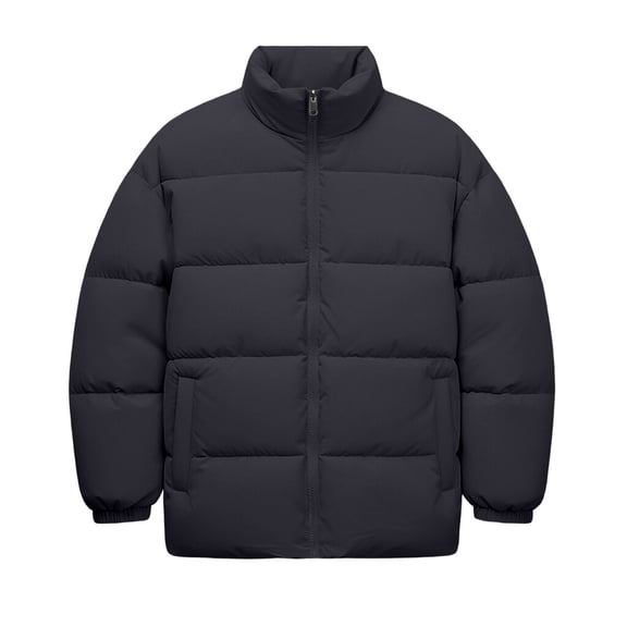 Admvng Coat for Men Solid Color Casual Long Sleeve Warm Thick Outerwear Fall Winter Jacket