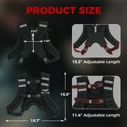 Mikolo Weighted Vest 12LBS, Dual quick Adjustable Chest Straps & Side Buckle Straps, Back Mesh Storage Pocket, Reflective Strips,Thick Shoulder Pads for Running, Cardio & Strength Workouts