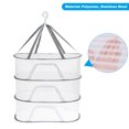 thumbnail image 3 of Unique Bargains Folded Mesh Clothes Hanging Dryer, 3-Tier Sweater Drying Rack, White, 3 of 5