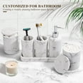 thumbnail image 4 of Bathroom Accessories Set, 6-Piece Bathroom Accessory Set, Toothbrush Holders Set, Soap Dispenser, Vanity Tray, Tumbler, Cotton Swab Jars, Bathroom Organizer for Modern Bathrooms (Marble White), 4 of 14