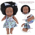 thumbnail image 3 of Muñecas negras 25cm Muñeca de piel negra africana Juguete de simulación de silicona Muñeca negra de juguete con ropa y horquilla Muñeca negra realista para niña Juguete de regalo Muyoka Hogar, 3 of 6
